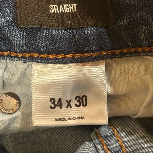 Express Women's Dark Blue Straight Leg Jeans - Picture 3 of 4